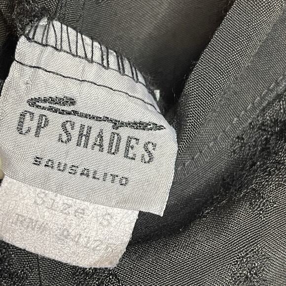 CP Shades Black Floral Brocade Elastic Waist Wide Leg Pockets Crop Pants S - Picture 5 of 7